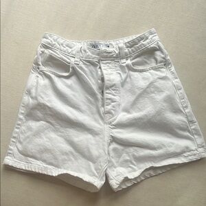 Zara White Denim Shorts